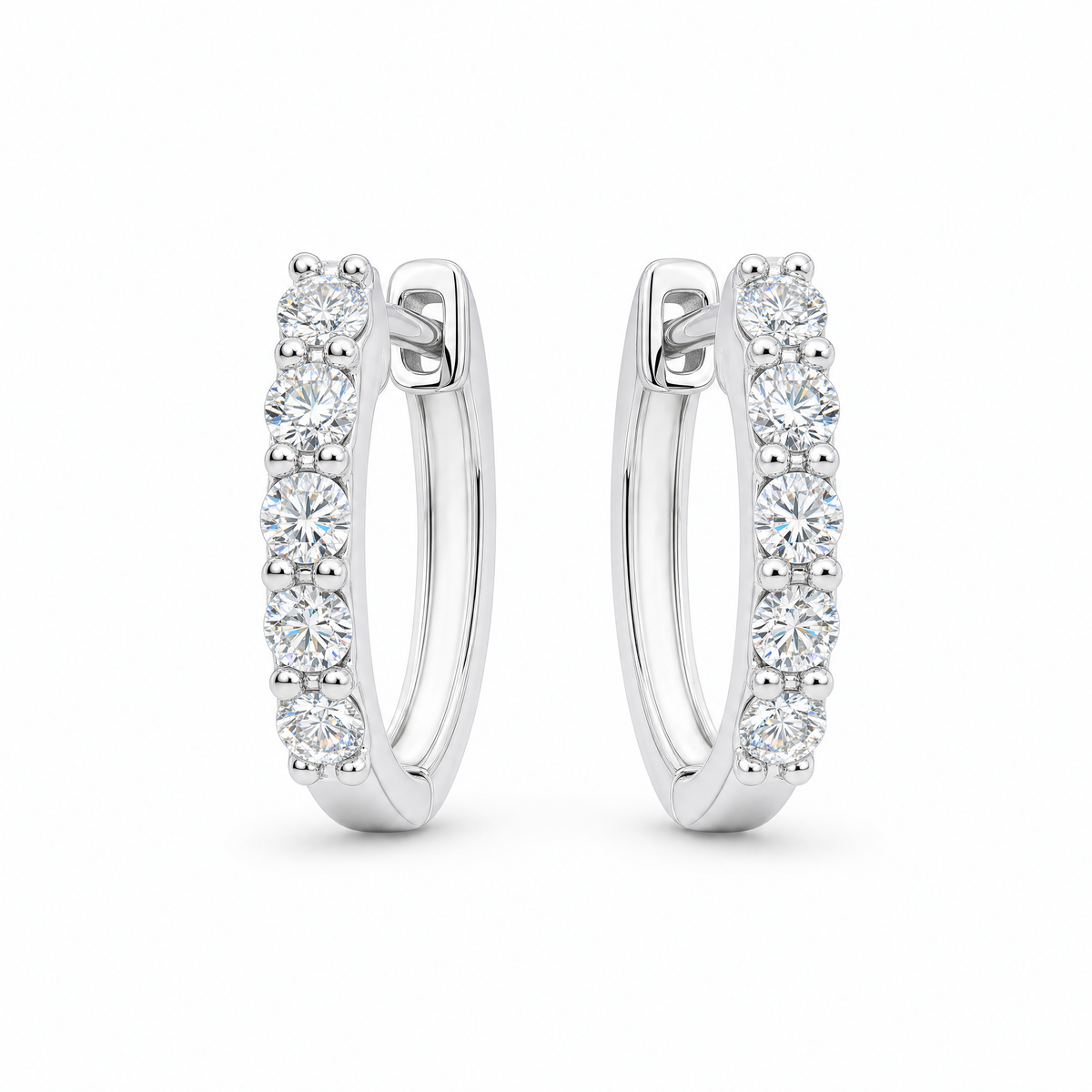 Moissanite Single Diamond Women's Sterling Silver Earrings