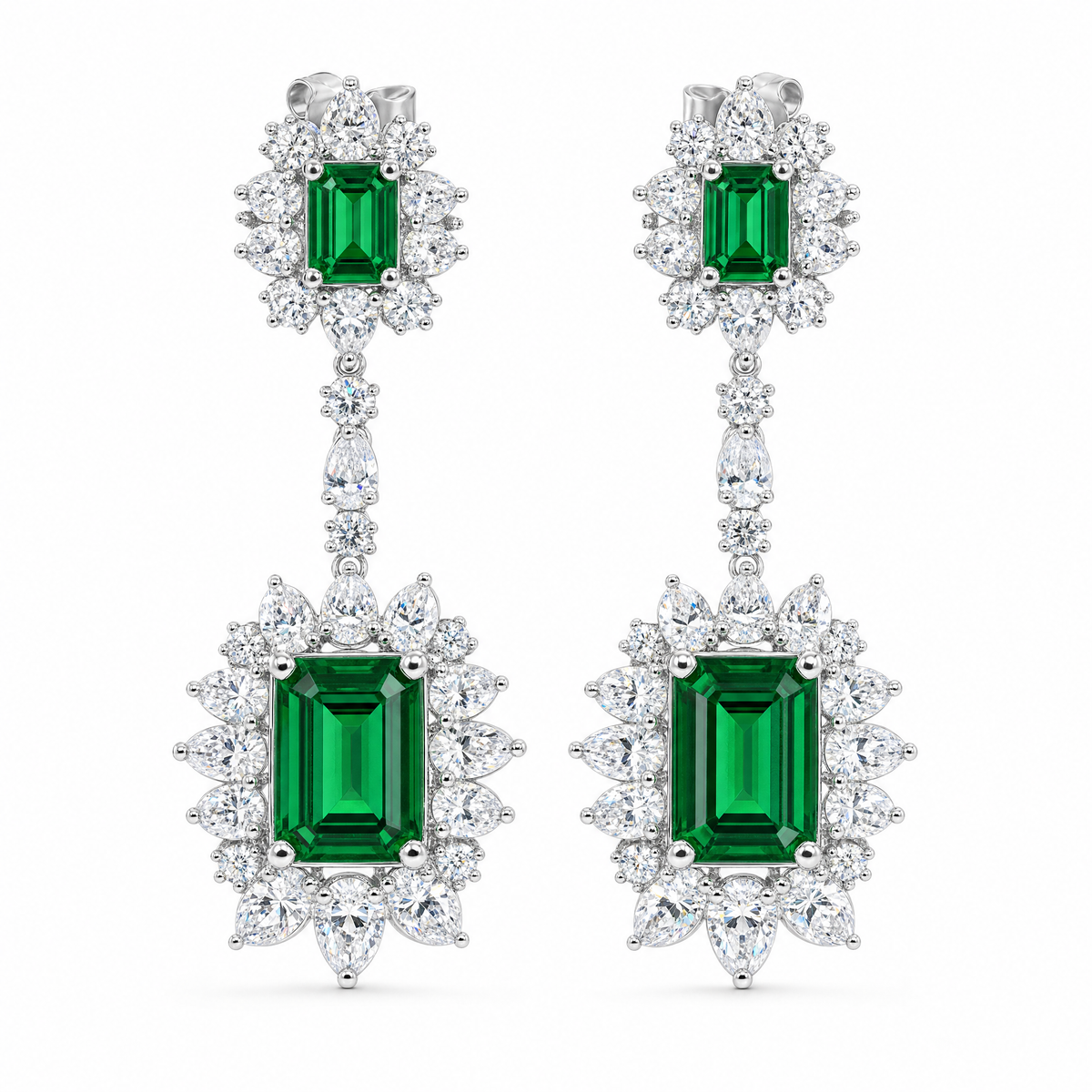 High Carbon Diamond Green Diamond Temperament High-End Earrings