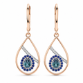 Blue Rose Gold  Electroplated Leaf Earrings