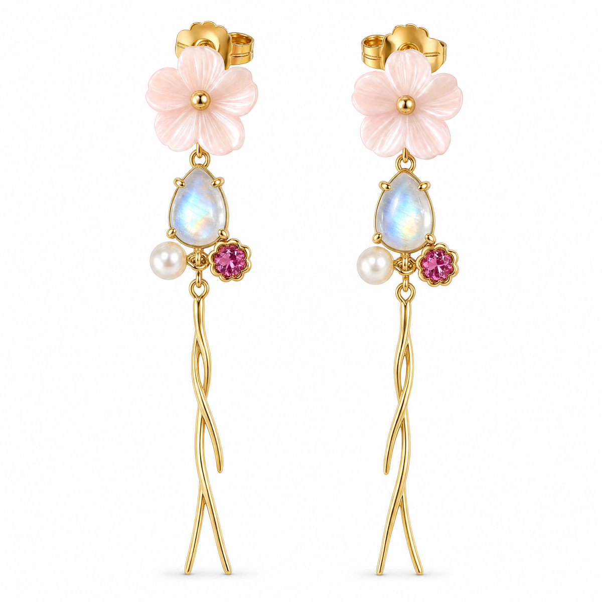 Sterling Silver Gold Plated Tassel Earrings