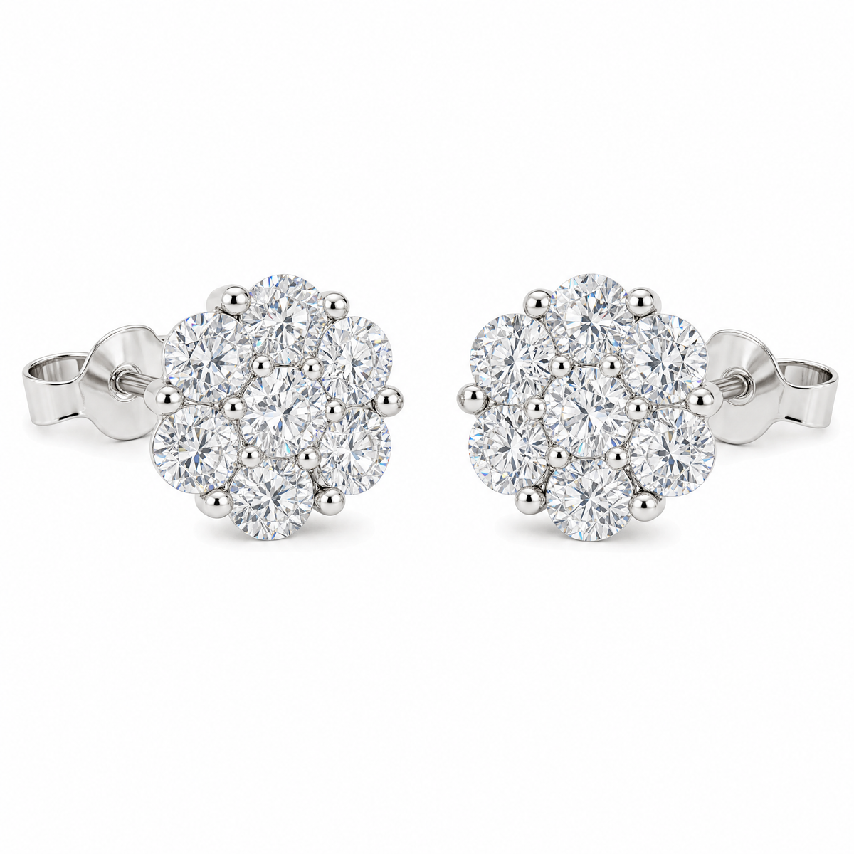 Mosang Diamond Trendy Flower Earrings