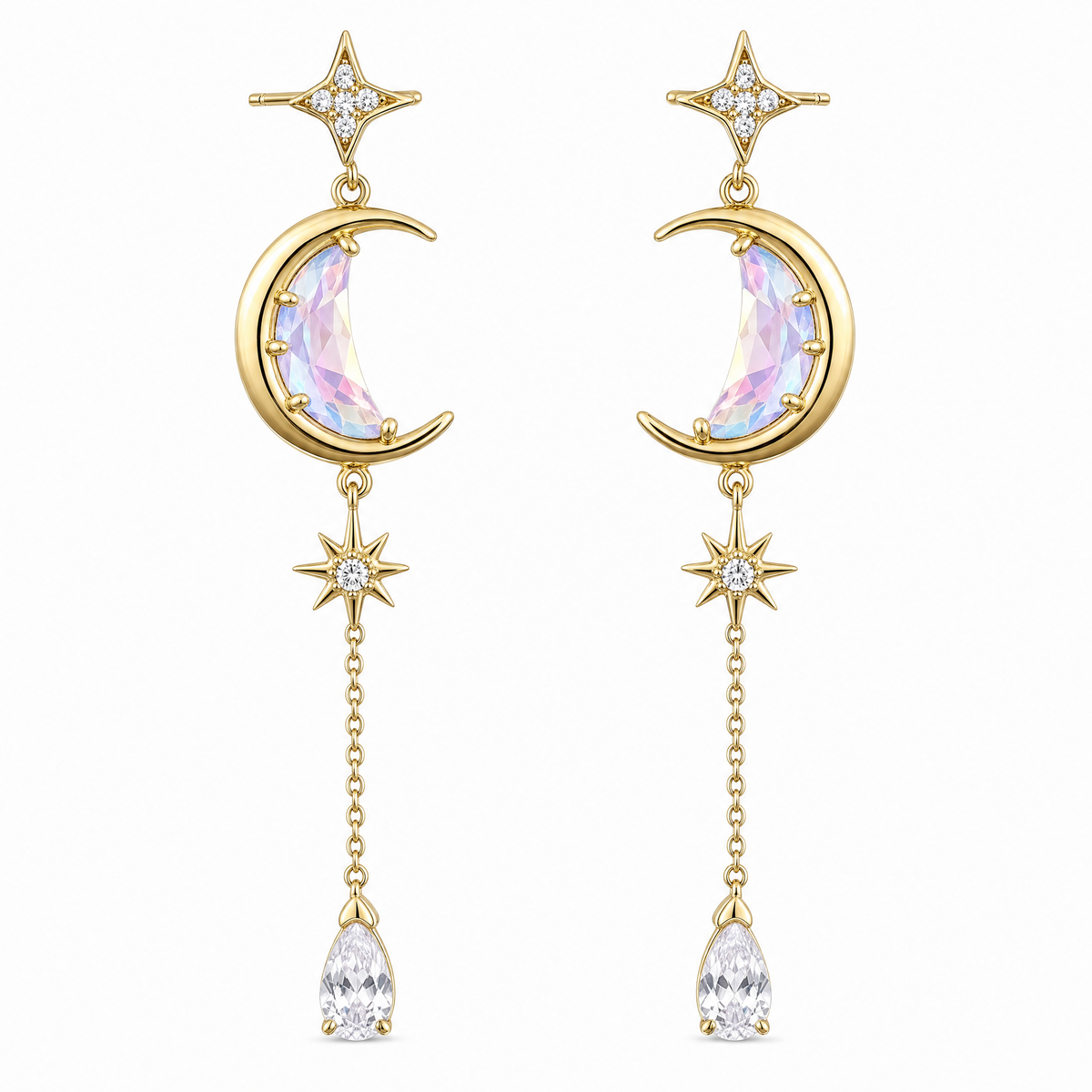 S925 Silver Plated 14K Gold Earrings Luxury Fashion Jewelry