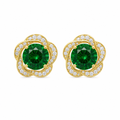 Green Zircon Earrings 14k Real Gold Earrings