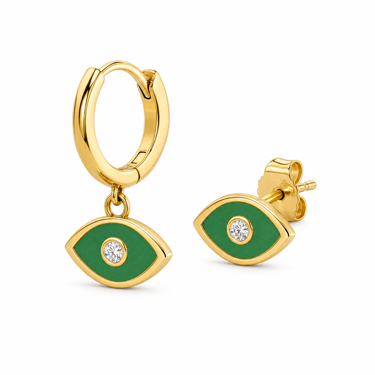 Diamond Devil Eye Stud Earrings Luxury Fashion Jewelry For Women