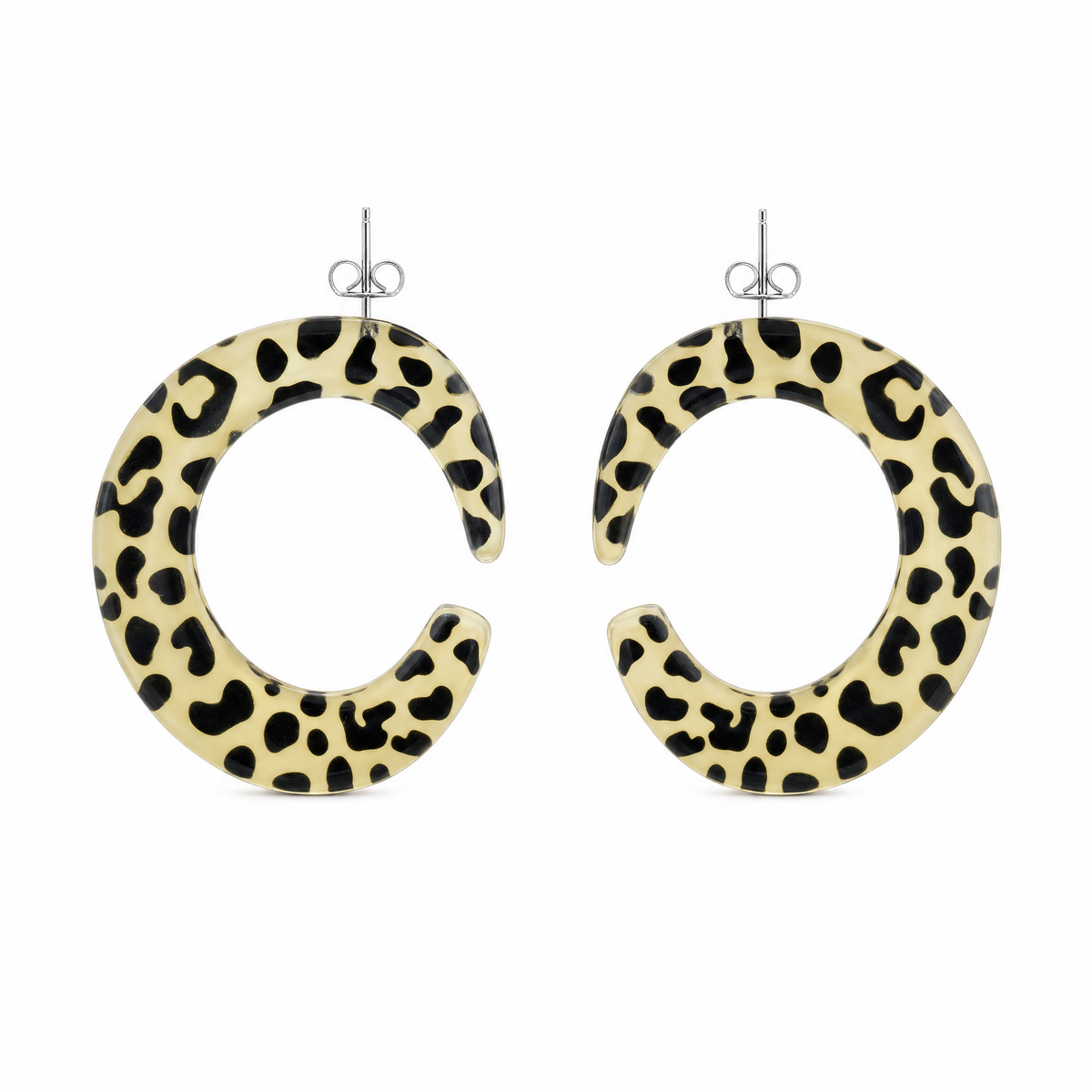 Simple Forest Gold Earrings With Diamonds