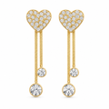 Simple Forest Gold Earrings With Diamonds