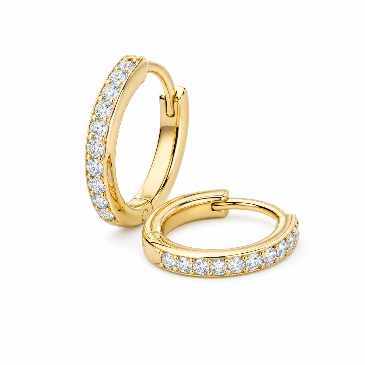 Diamond-studded Earring Titanium Steel Gold Simplicity