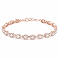 Geometric Gold-plated Bracelet With Colored Diamonds