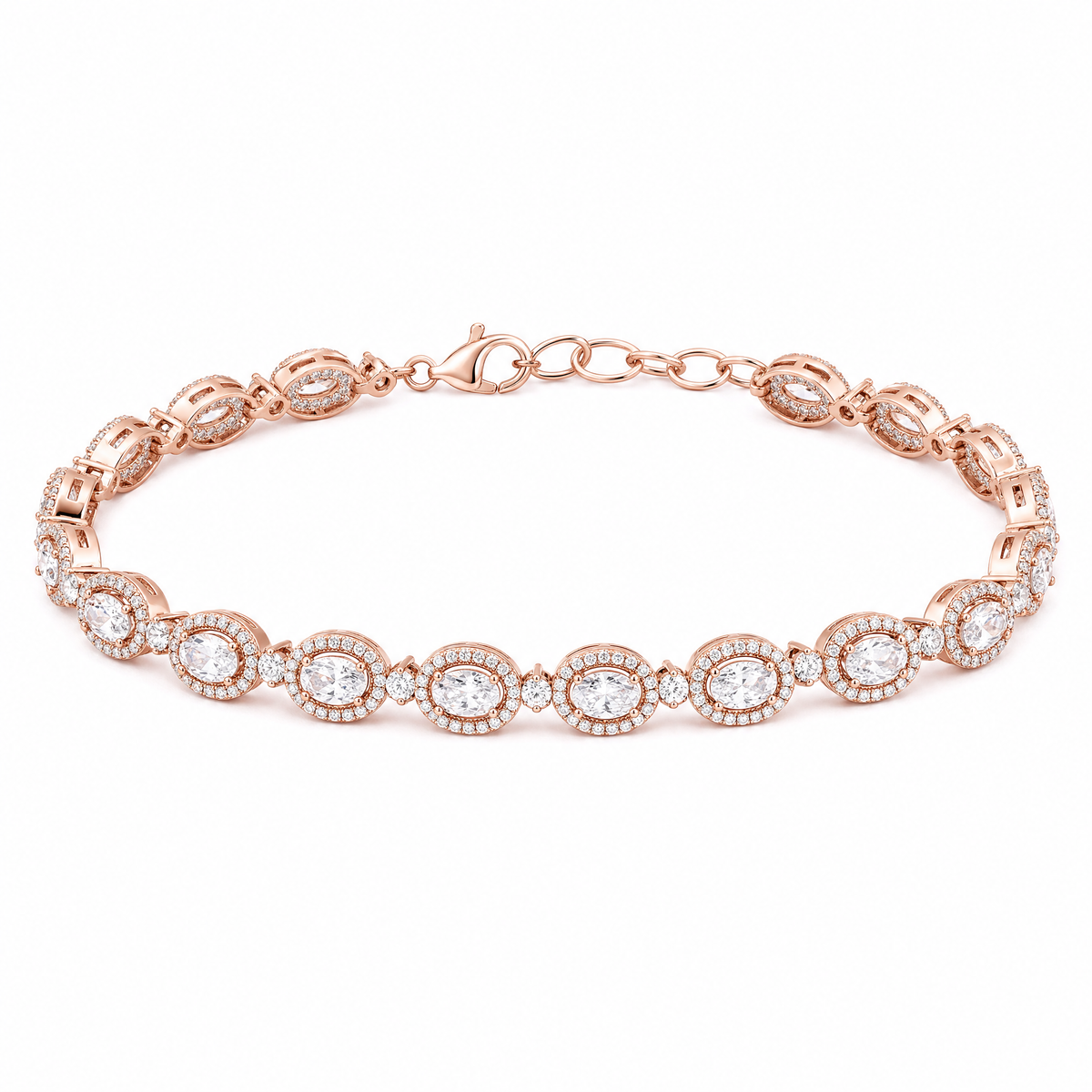 Geometric Gold-plated Bracelet With Colored Diamonds