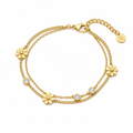 Stainless Steel Bracelet 18K Gold Diamond