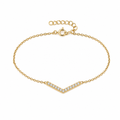S925 Silver 14K Gold Bracelet V Shape Minimal Luxury Hand Jewelry