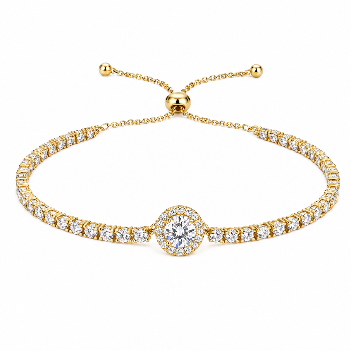 Simple White Gold Bracelet With Large Diamonds