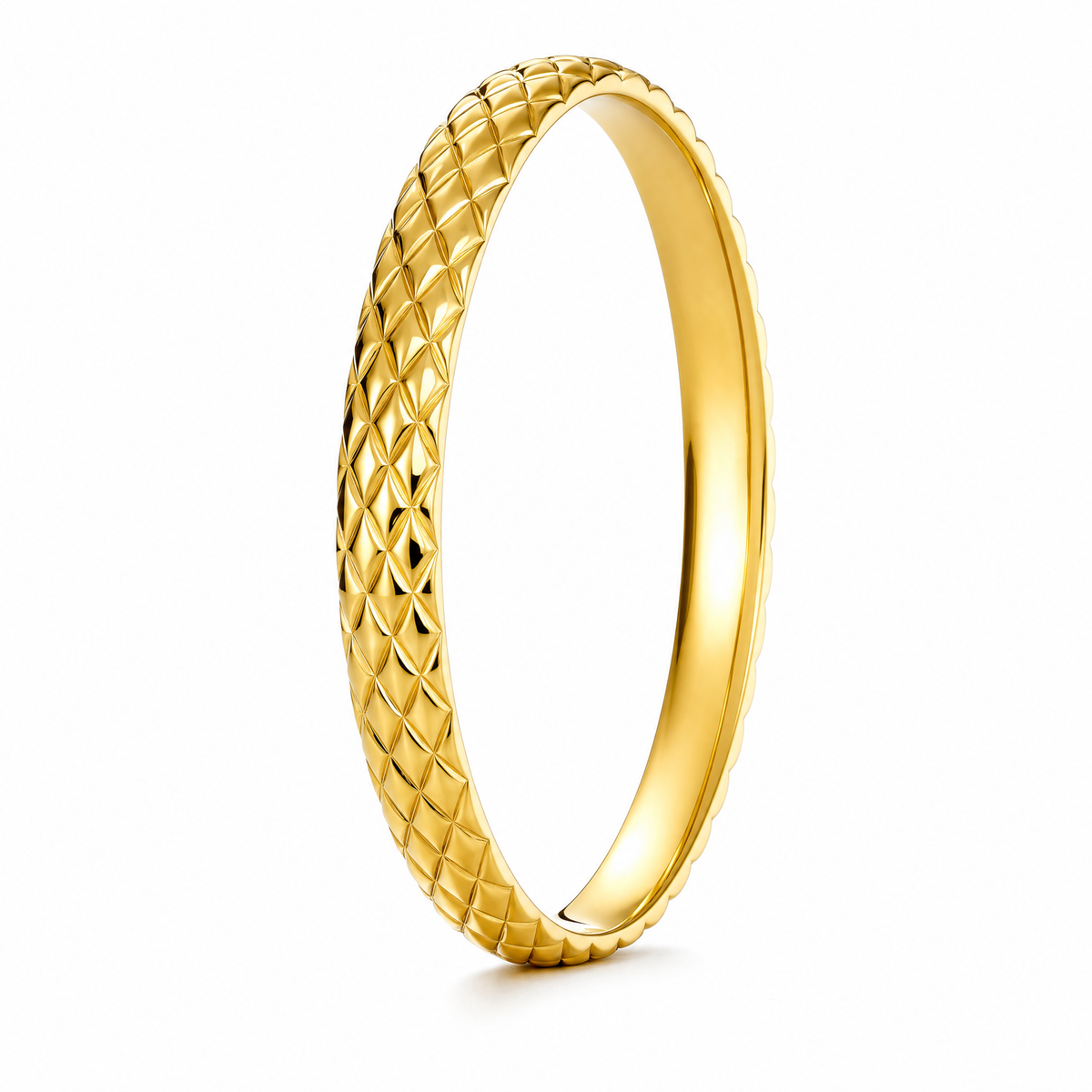 French Gold And Silver Open Diamond Pattern Bracelet