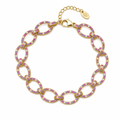 Sterling Silver Rainbow Diamond Gold Vintage Delicate Bracelet