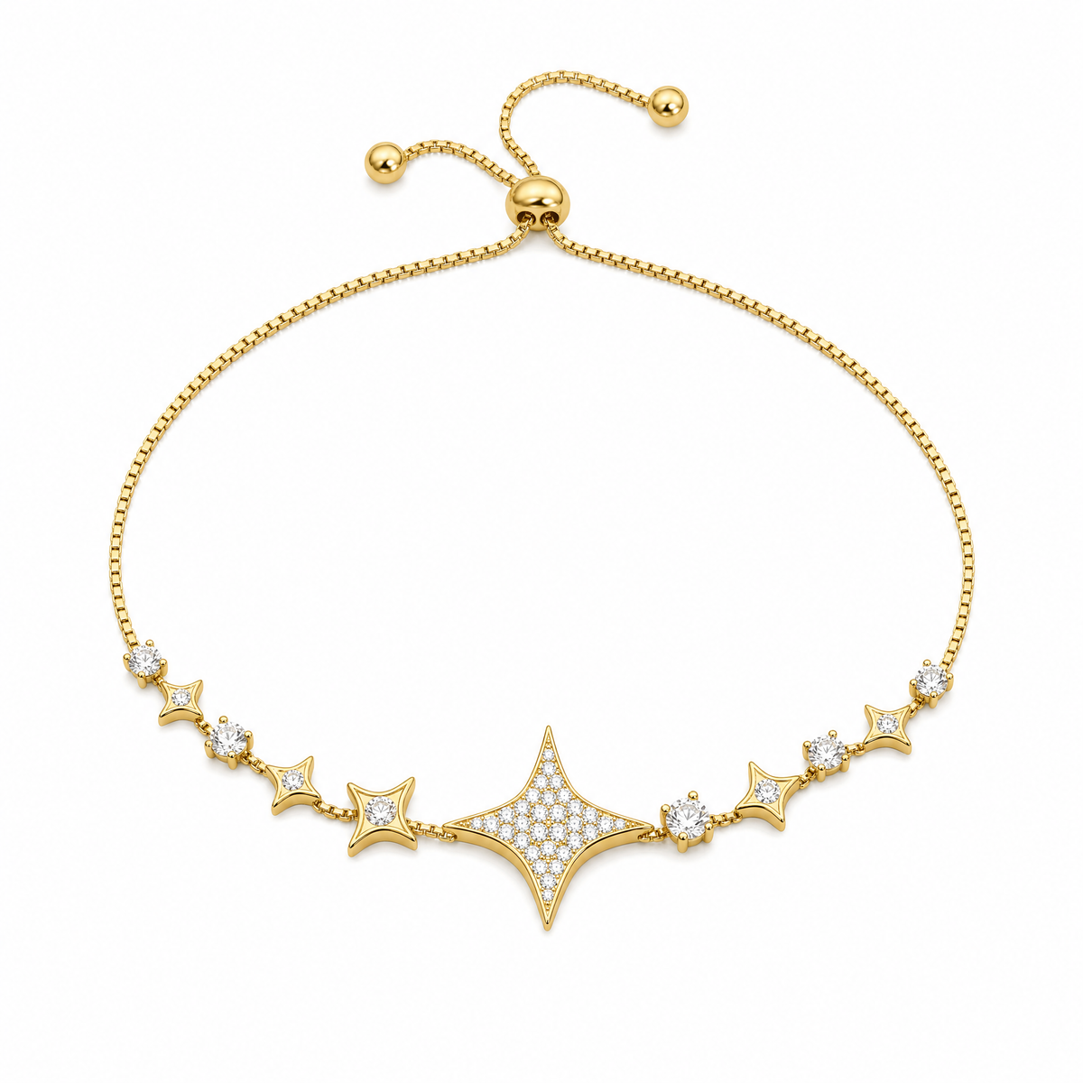 Sparkling Diamond Titanium Steel Gold Bracelet For Women