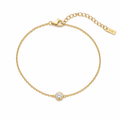 Titanium Steel 18k Gold One Diamond Bracelet