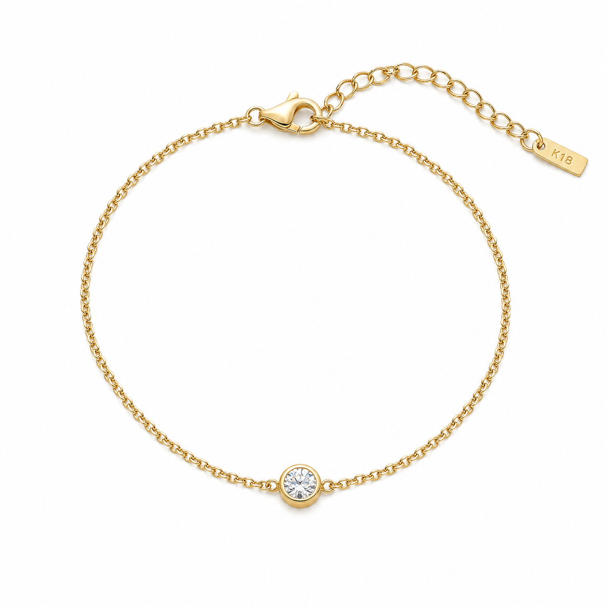 Titanium Steel 18k Gold One Diamond Bracelet