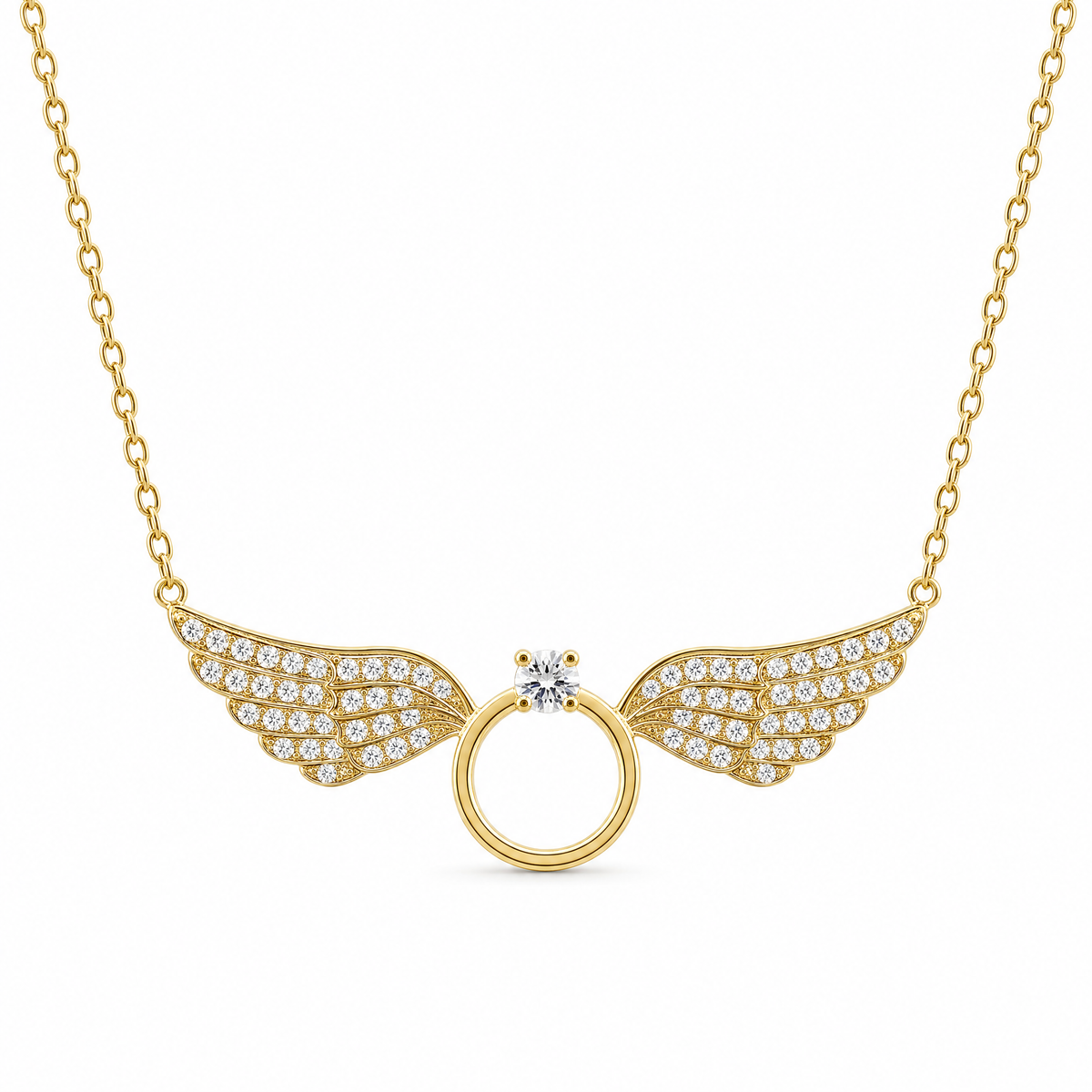 14k Gold Wing Necklace Female Clavicle Chain