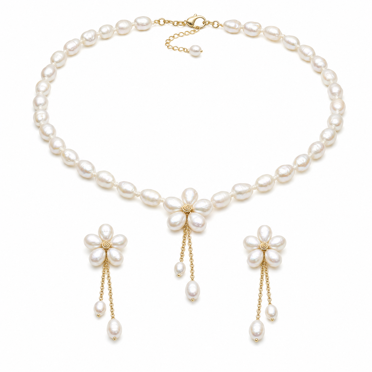 Natural Freshwater Pearl Copper Plated 14K Gold Necklace