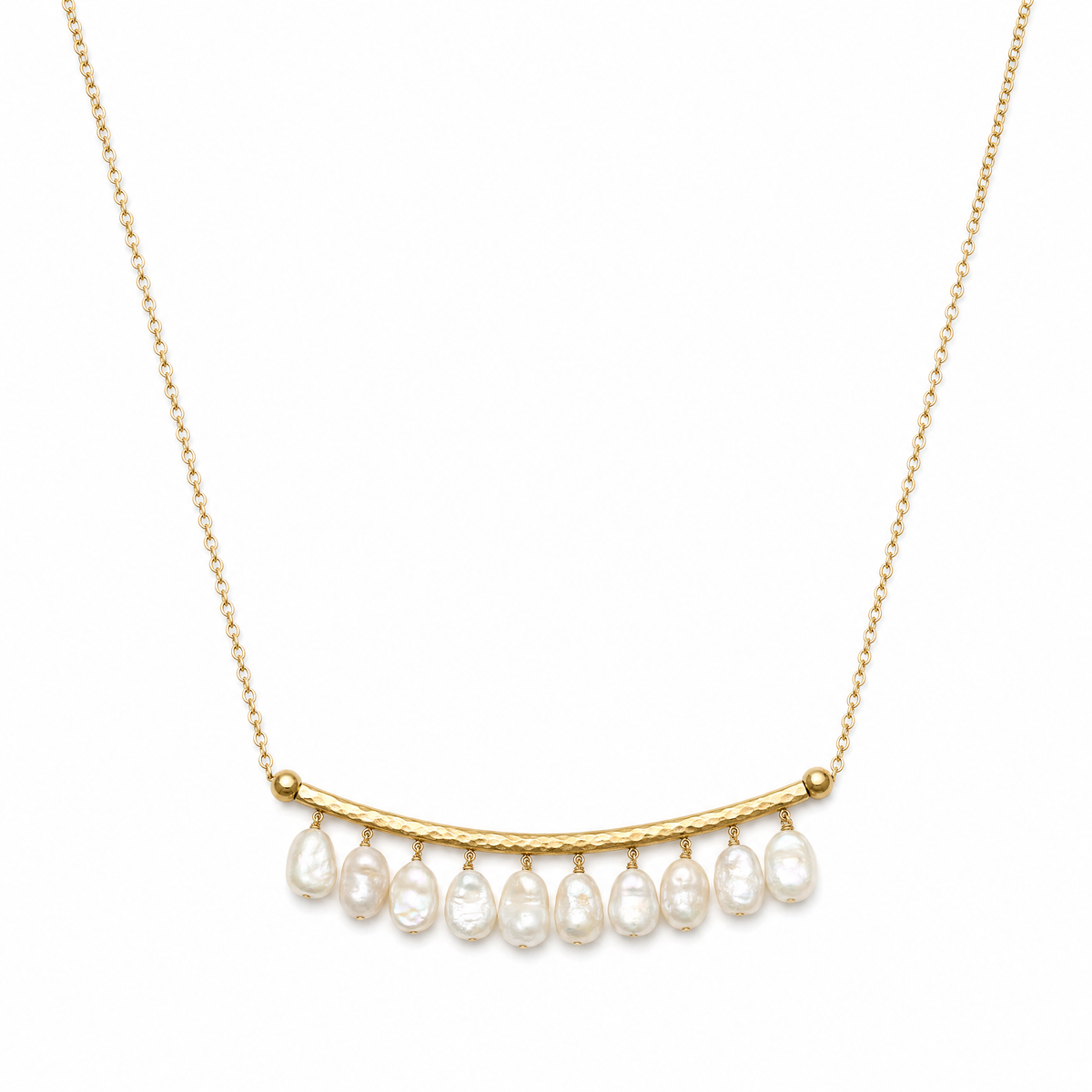 14K Gold Plated Baroque Pearl Necklace Clavicle Chain Tide Jewelry