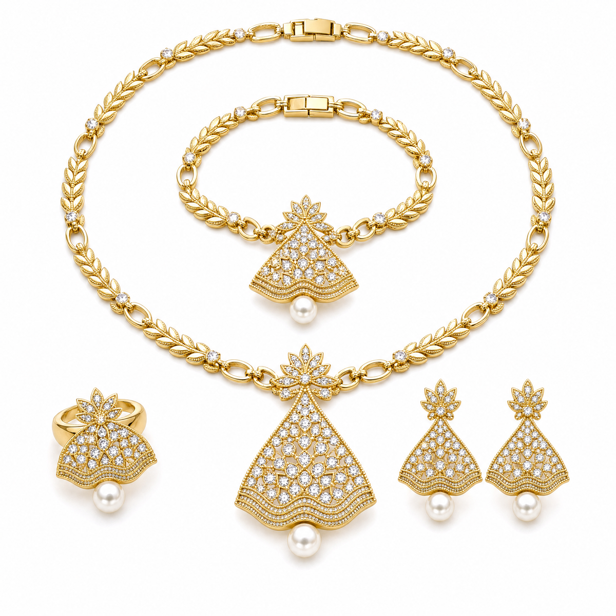 Jewelry 18k Gold-Plated Leaf Necklace
