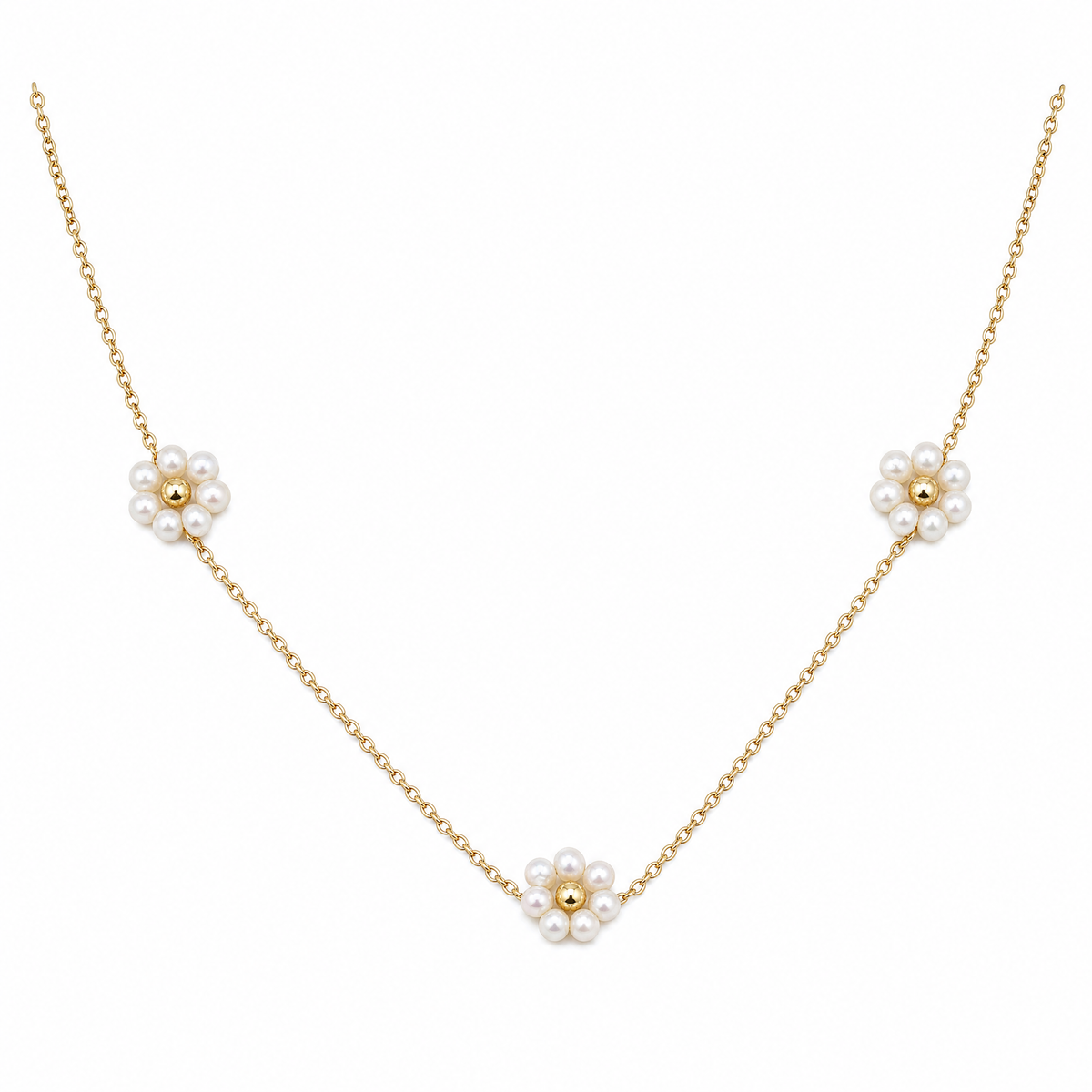 Freshwater Pearl Necklace Copper Plating 14k Real Gold Rice Grain