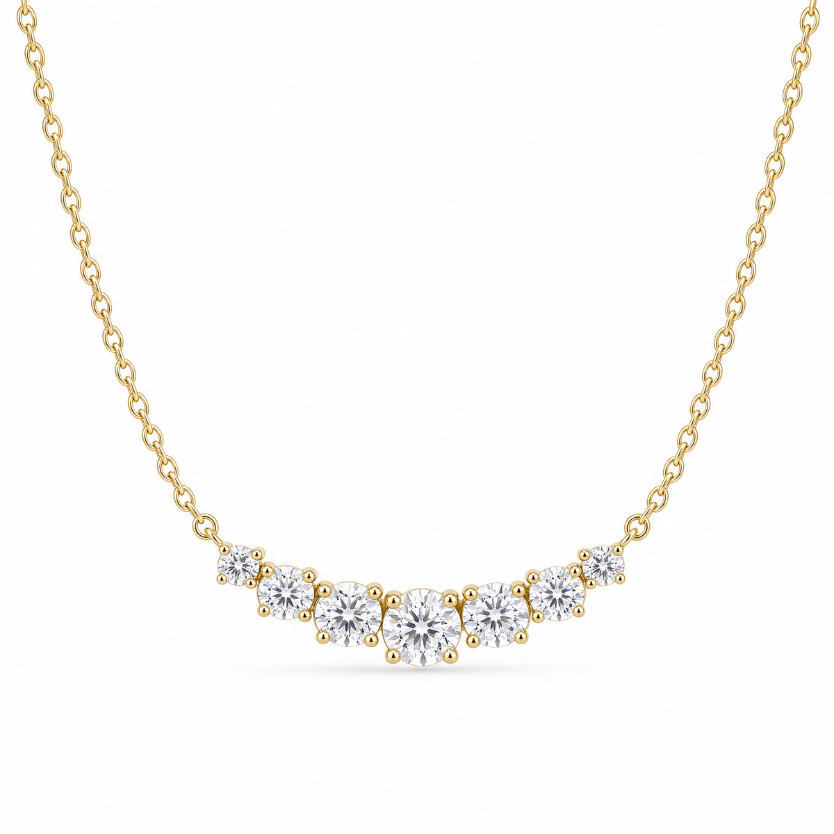 S925 Sterling Silver Plated 14K Gold Necklace For Women