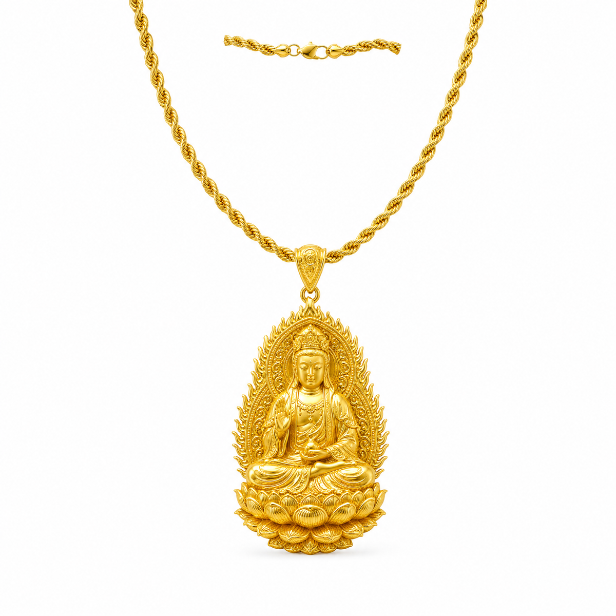 Hemp rope gold necklace
