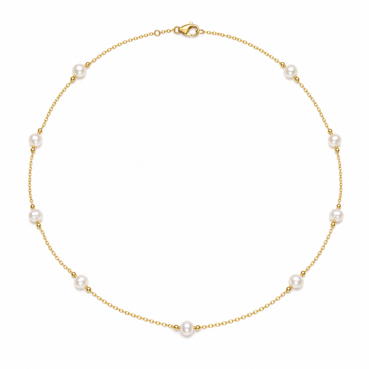 14K Gold-covered Pearl Necklace Female Clavicle Chain