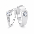 925 Silver Simulation Diamond Couple Rings Men Women Wedding Jewelry