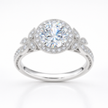 European Princess Leaf Diamond Engagement Ring