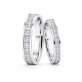 Fashion Platinum Couple Diamond Ring Square Full Circle White Jewelry