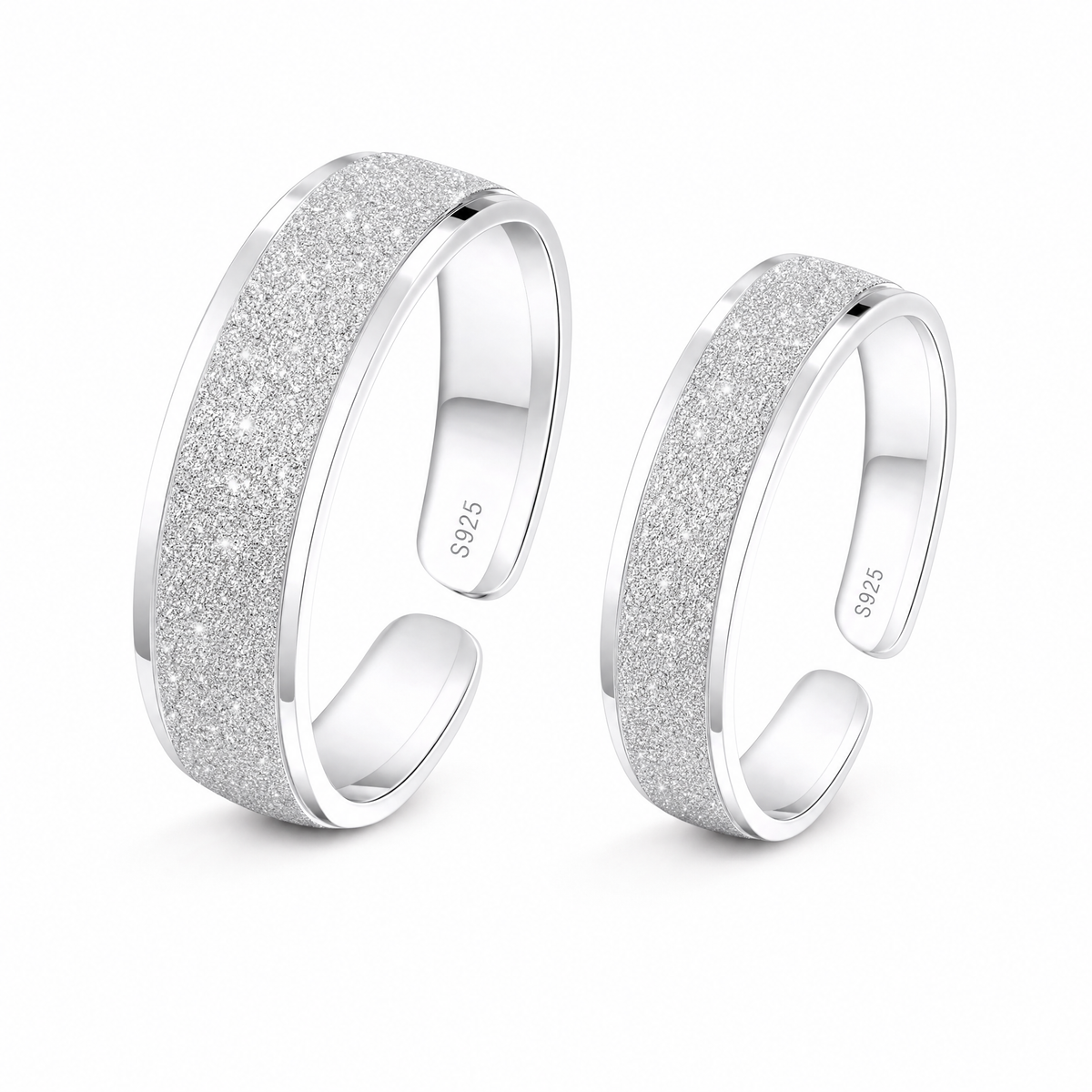 S925 Silver Plain Band Couple Rings Minimal Luxury Gift Jewelry