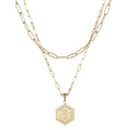 14K Gold Double Layer Necklace Letter Stainless Steel Jewelry Necklace