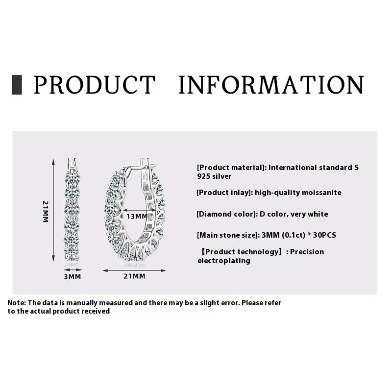 Fashion Personality Diamond Stud Moissanite Earrings