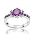 CiNily Violet Finger Ring Silver Plated Purple Lilac Cute Luxury