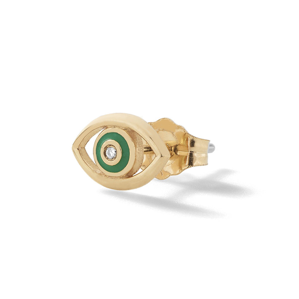 Diamond Devil Eye Stud Earrings Luxury Fashion Jewelry For Women