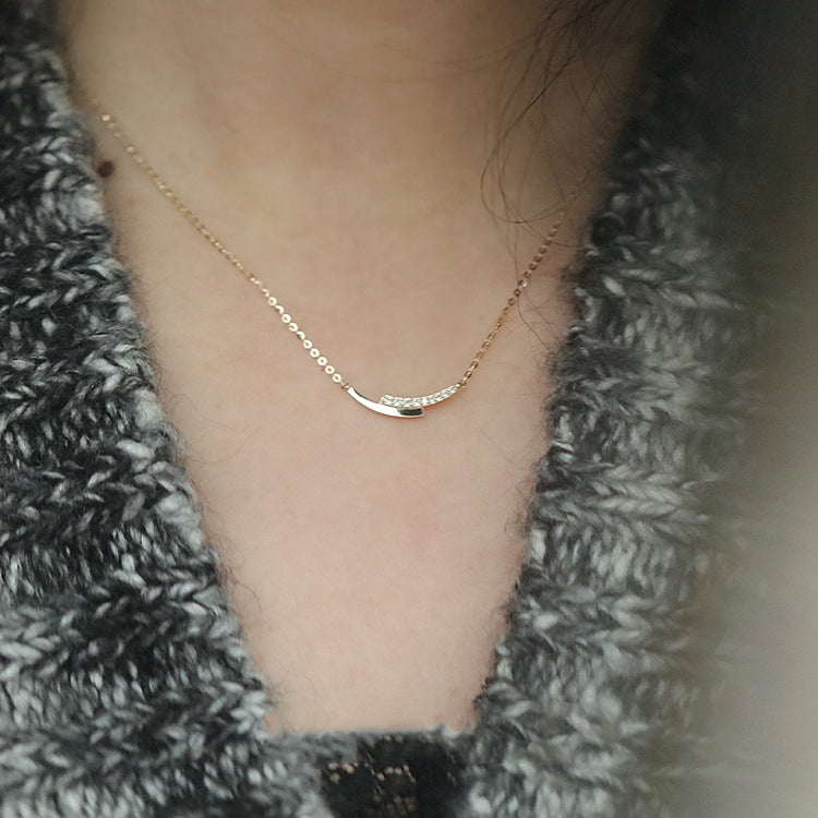 Sterling Silver 14K Gold Clavicle Necklace Minimal Luxury Jewelry
