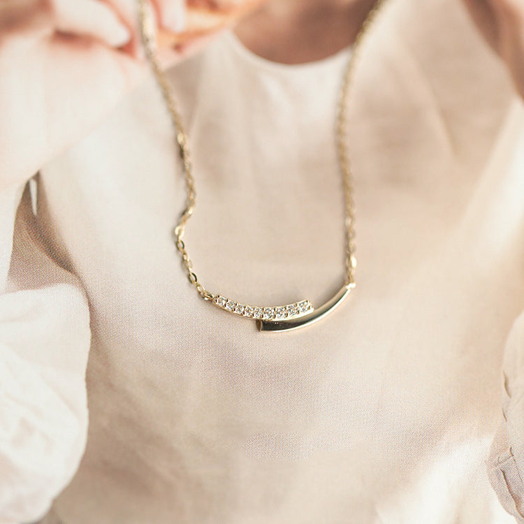 Sterling Silver 14K Gold Clavicle Necklace Minimal Luxury Jewelry