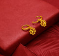 Gold Plated Tassel Flower Asymmetric Leaf Earrings Luxury Wedding Jewelry
