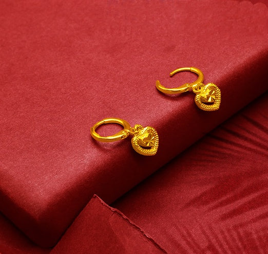 Gold Plated Tassel Flower Asymmetric Leaf Earrings Luxury Wedding Jewelry