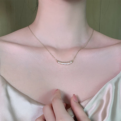 14K Gold Plated Baroque Pearl Necklace Clavicle Chain Tide Jewelry
