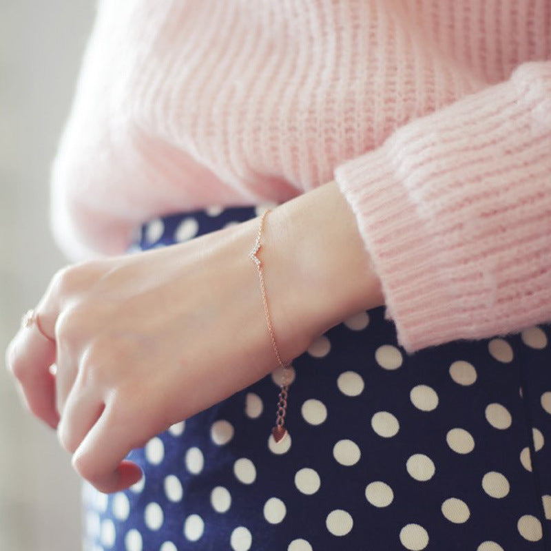 S925 Silver 14K Gold Bracelet V Shape Minimal Luxury Hand Jewelry