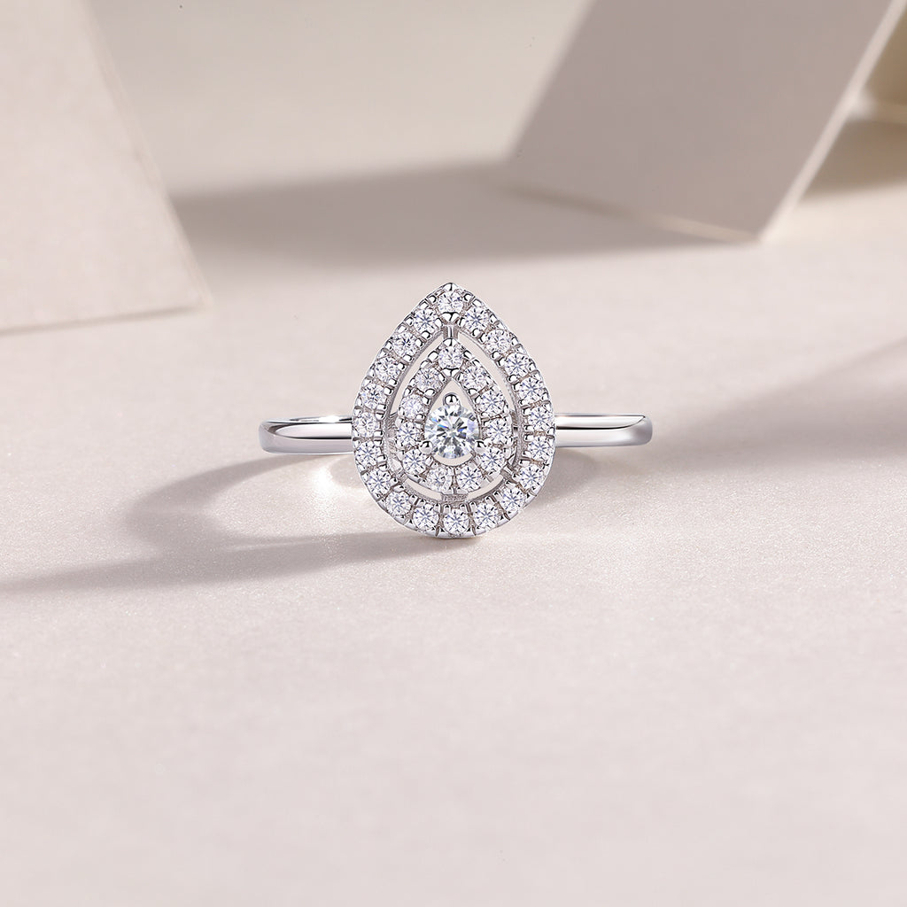 1 Set Large Diamond Moissanite Rings Luxury Fashion Silver Jewelry