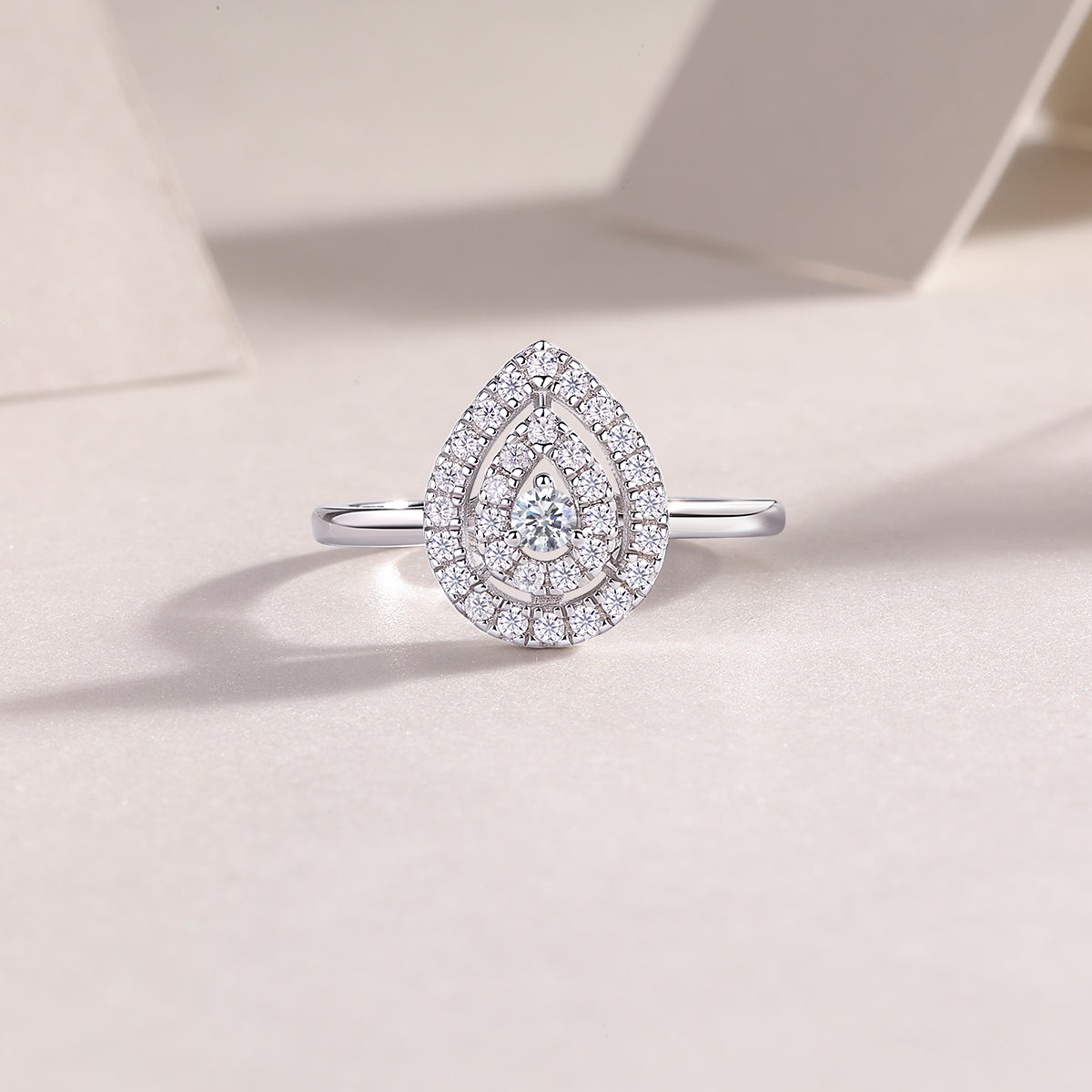 1 Set Large Diamond Moissanite Rings Luxury Fashion Silver Jewelry