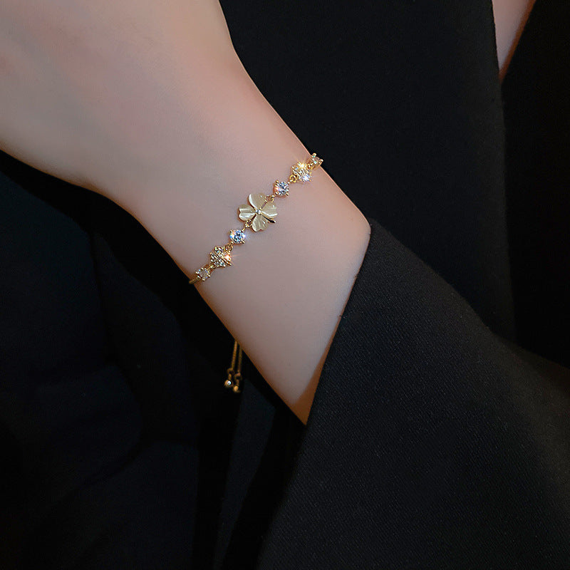 Real Gold Electroplating Super Fairy Temperament Diamond Bracelet