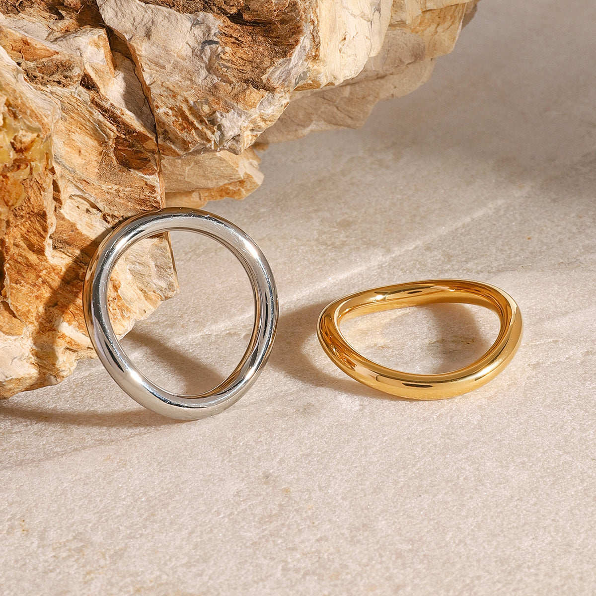 Miley Gold & Silver Layered Rings Elegant Fashion Luxury Rings Now