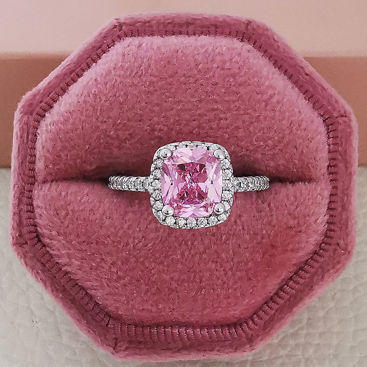 Fashion Luxury Multicolor CZ Wedding Rings Women T Shape Party Gift