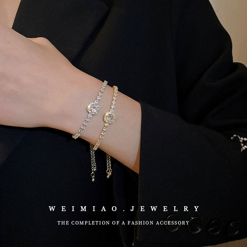 Simple White Gold Bracelet With Large Diamonds