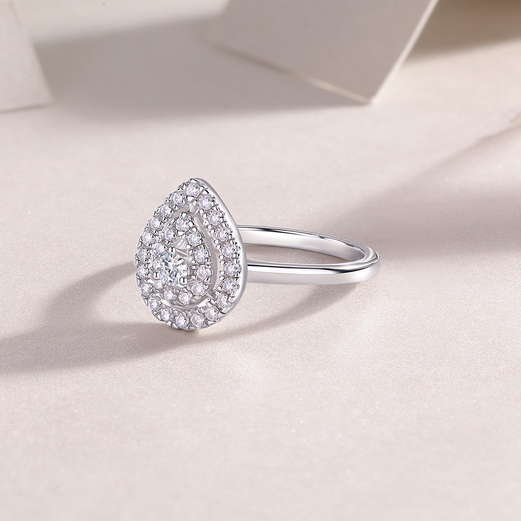 1 Set Large Diamond Moissanite Rings Luxury Fashion Silver Jewelry